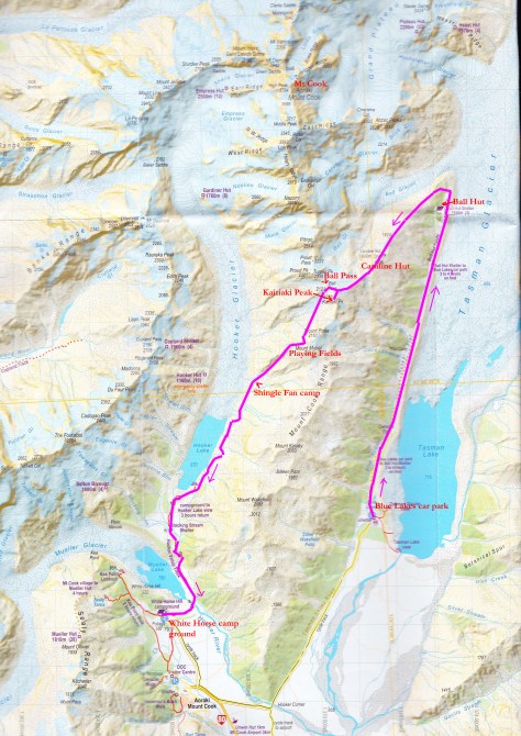 Map showing route walked. Click to enlarge.